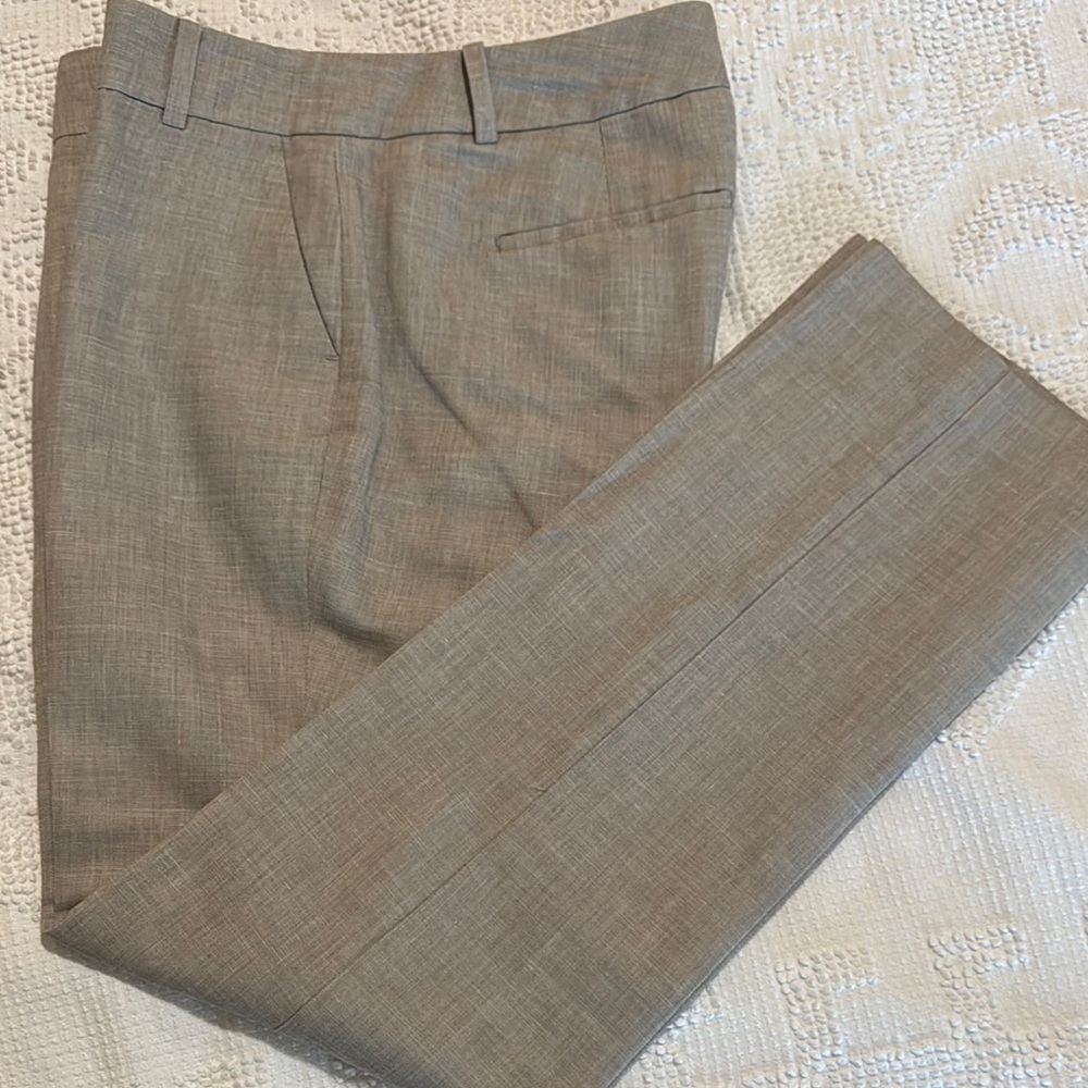 Ann Taylor Signature Tan Lined Linen Dress Pants Size 6